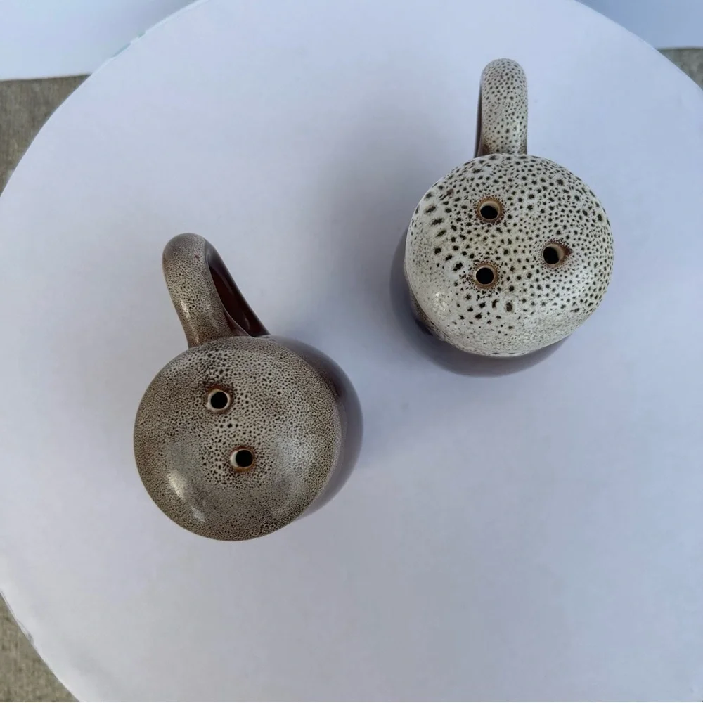 Brown Ceramic Salt and Pepper Shakers Cottage Series